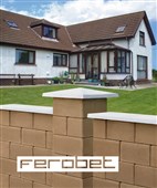 FEROBET Plotová tvárnice štípaná rohová C, P+L - 39*19*19cm P+L - Karamelová